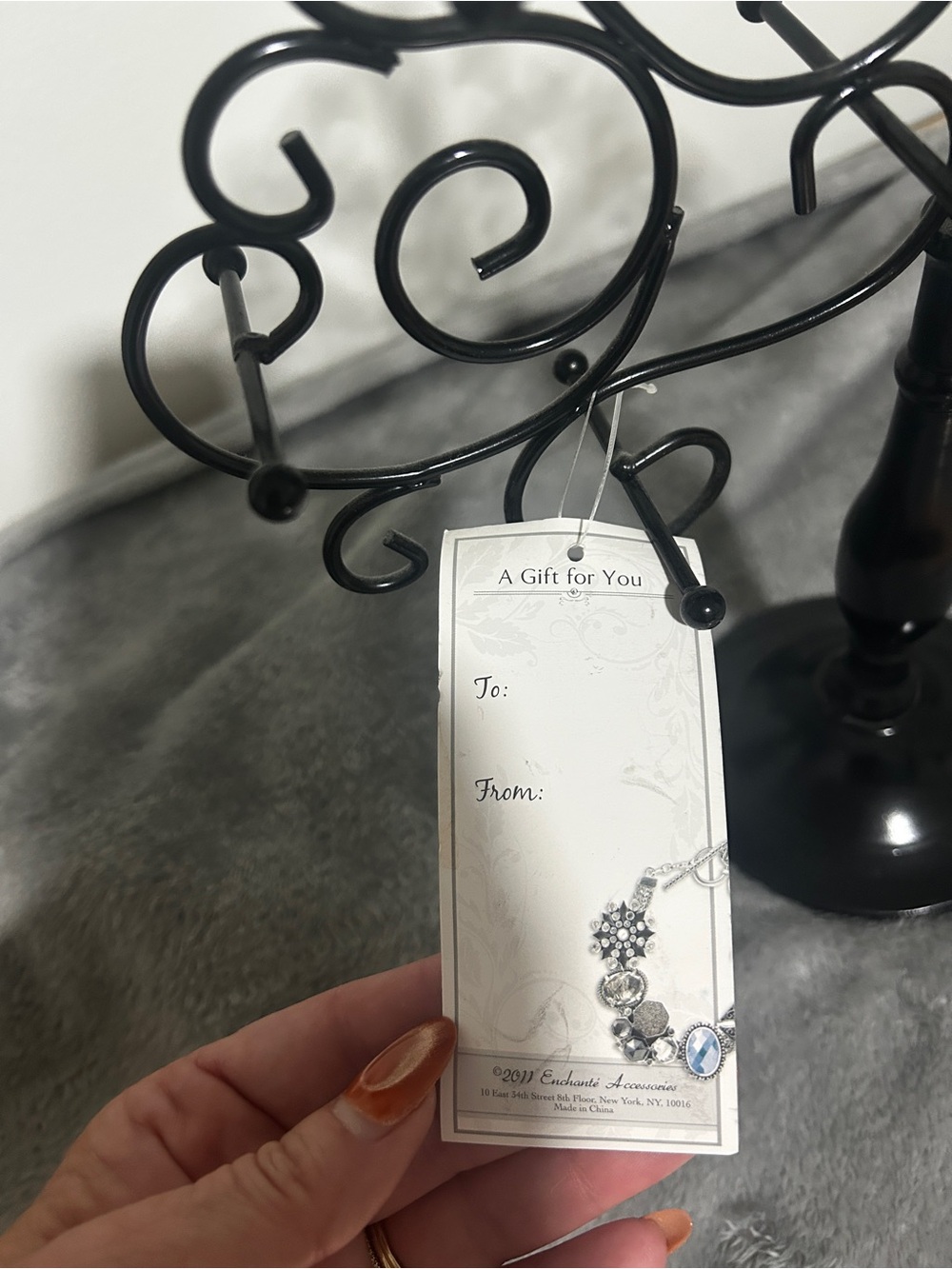 NWT Jewelry tree stand Sheffield Home Black Swirl - Picture 6 of 7